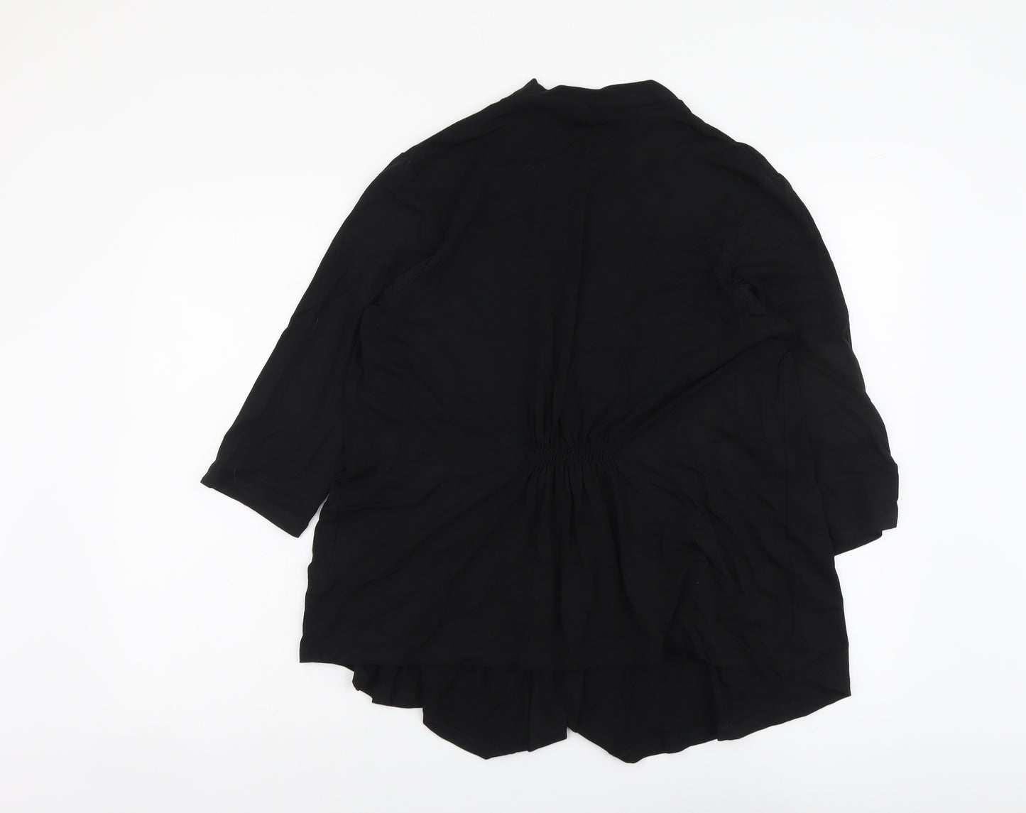 tigi Womens Black Viscose Kimono Blouse Size 16 V-Neck