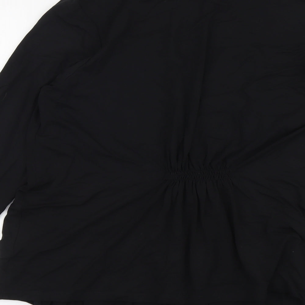 tigi Womens Black Viscose Kimono Blouse Size 16 V-Neck