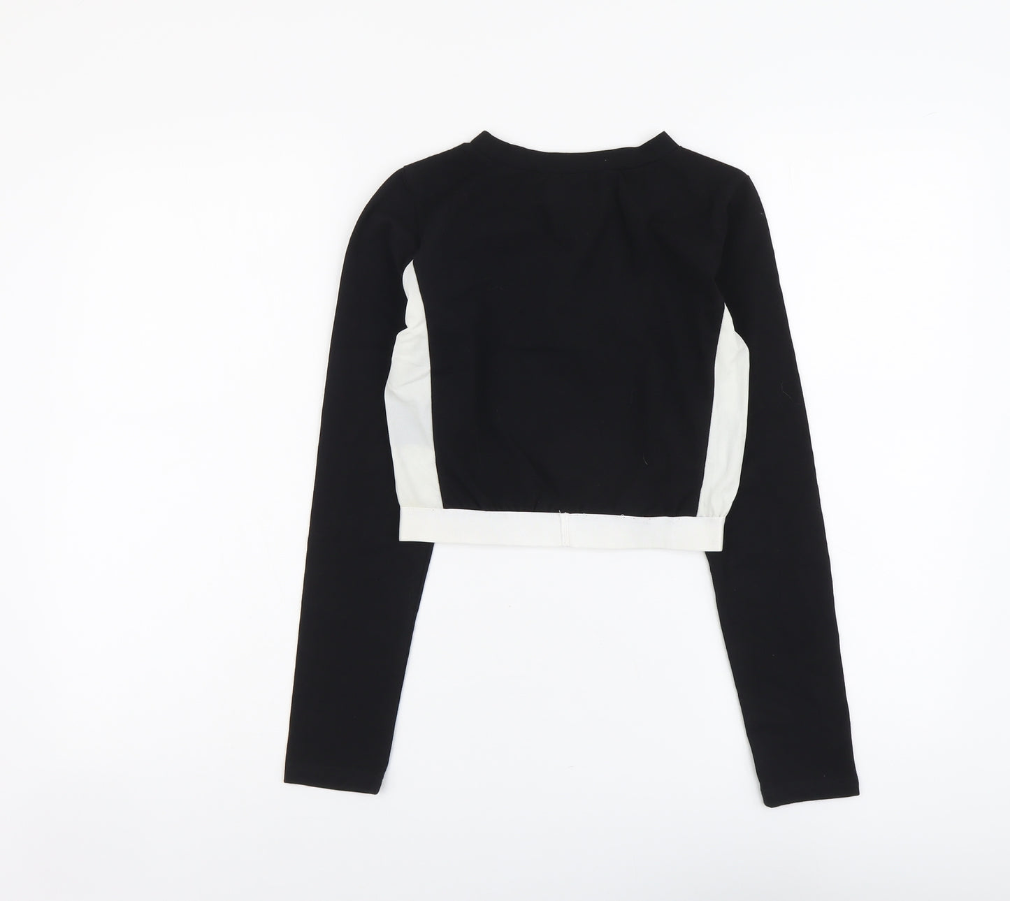 MDVACTIVE Womens Black Cotton Cropped Casual Size M Scoop Neck Pullover - Motivation Drive Vision
