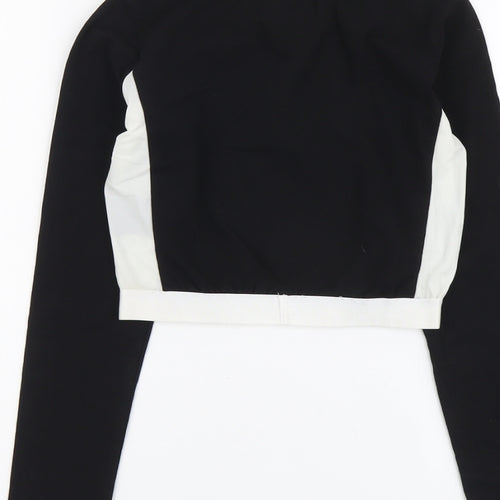 MDVACTIVE Womens Black Cotton Cropped Casual Size M Scoop Neck Pullover - Motivation Drive Vision