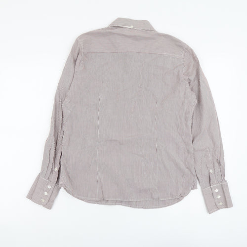Christian Berg Womens Pink Striped Cotton Basic Button-Up Size 14 Collared