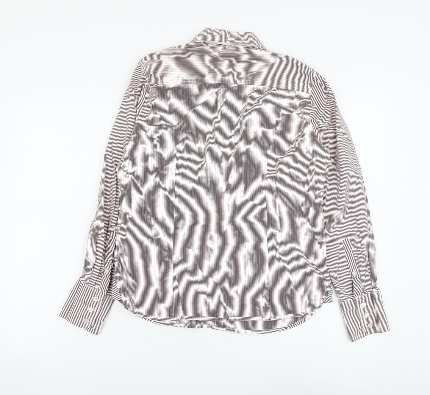 Christian Berg Womens Pink Striped Cotton Basic Button-Up Size 14 Collared