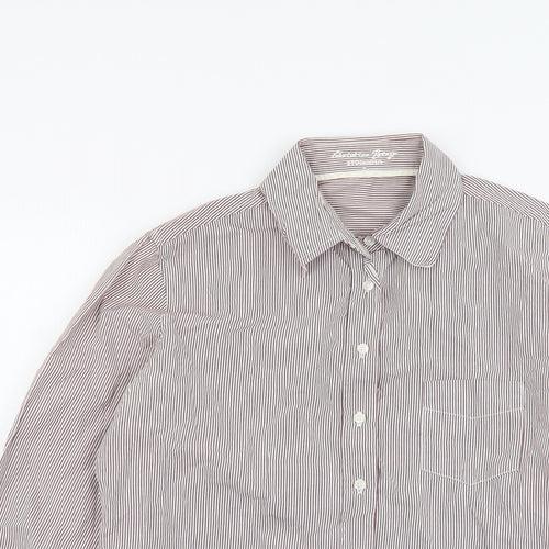 Christian Berg Womens Pink Striped Cotton Basic Button-Up Size 14 Collared