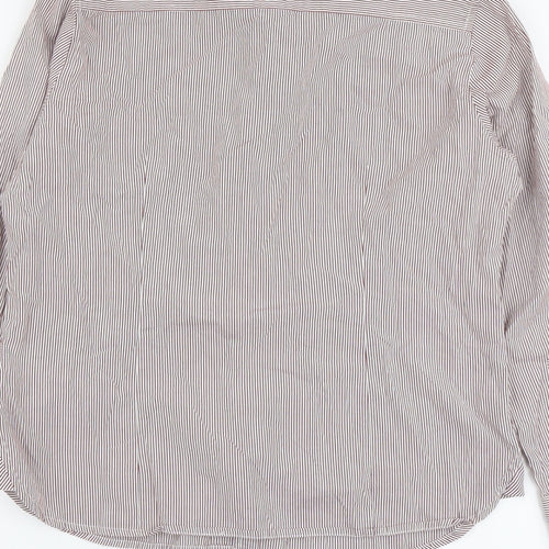 Christian Berg Womens Pink Striped Cotton Basic Button-Up Size 14 Collared
