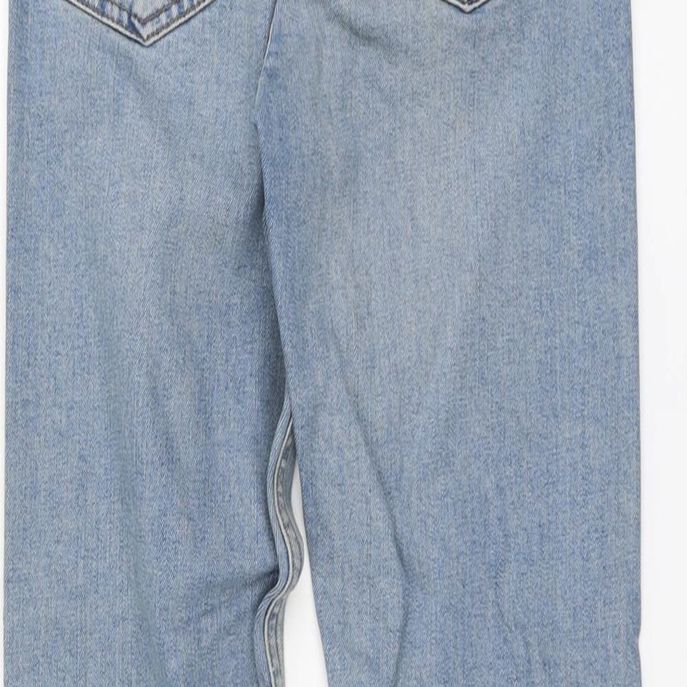 Topshop Womens Blue Cotton Straight Jeans Size 26 in L25 in Regular Button