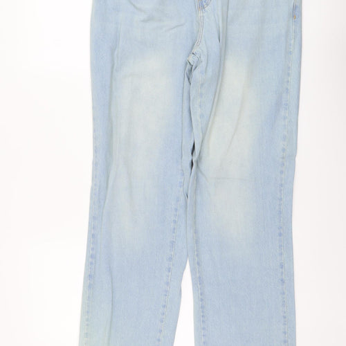 ASOS Womens Blue Cotton Straight Jeans Size 32 in L30 in Regular Button