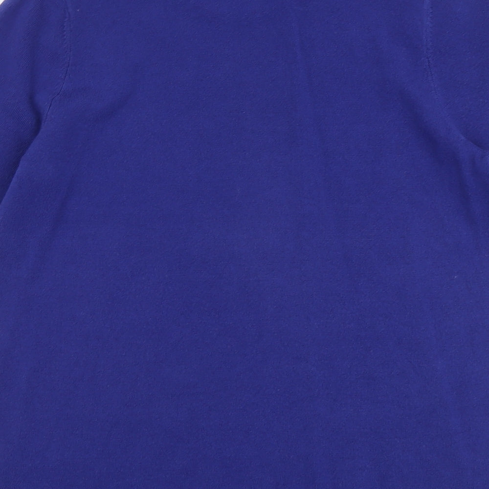 Bonmarché Womens Blue Round Neck Acrylic Pullover Jumper Size 14