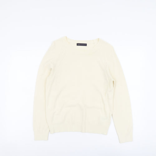 Marks and Spencer Womens Ivory Round Neck Acrylic Pullover Jumper Size 8