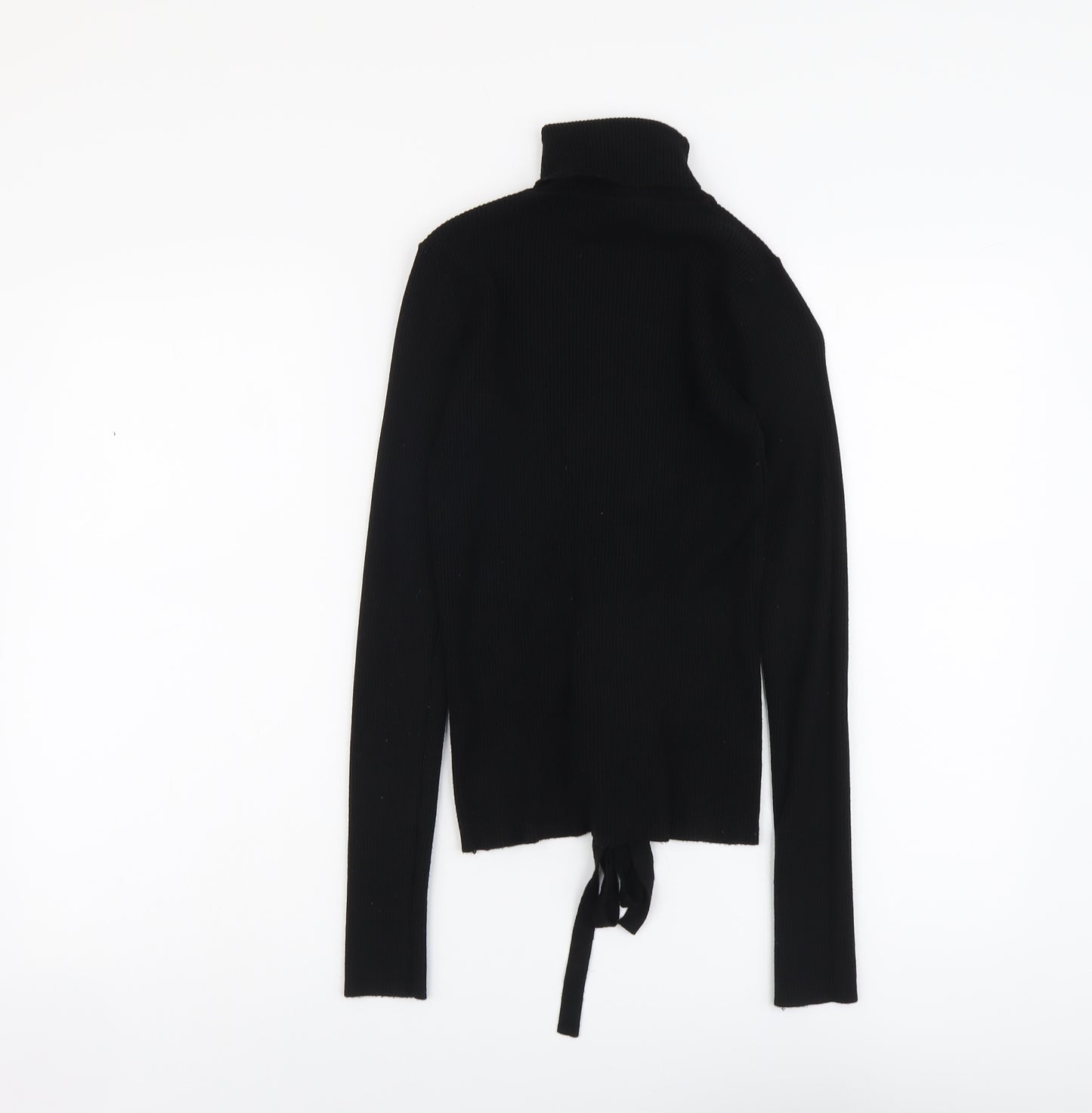 Vouge Womens Black Roll Neck Viscose Pullover Jumper Size S