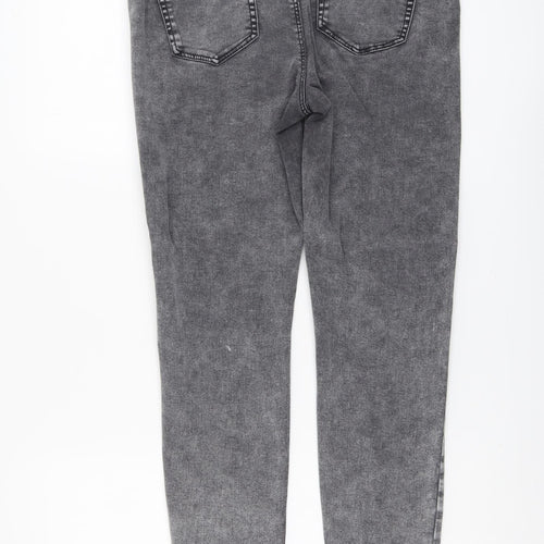 Denim & Co. Womens Grey Cotton Skinny Jeans Size 14 L27 in Regular Button