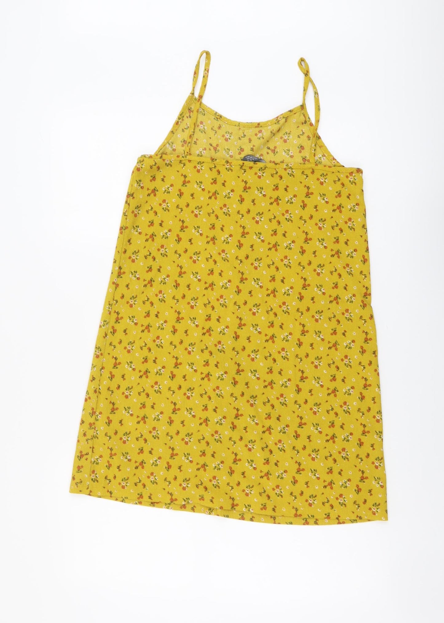 Primark Girls Yellow Floral Polyester A-Line Size 12-13 Years Scoop Neck Pullover