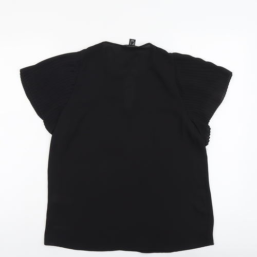 Atmosphere Womens Black Polyester Basic Blouse Size 12 V-Neck