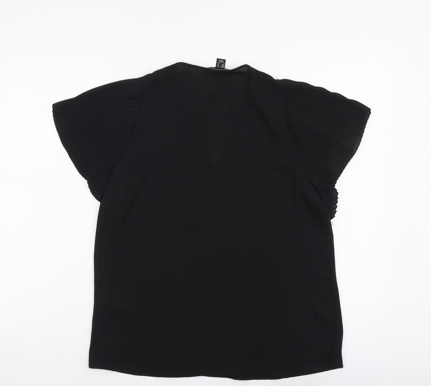 Atmosphere Womens Black Polyester Basic Blouse Size 12 V-Neck