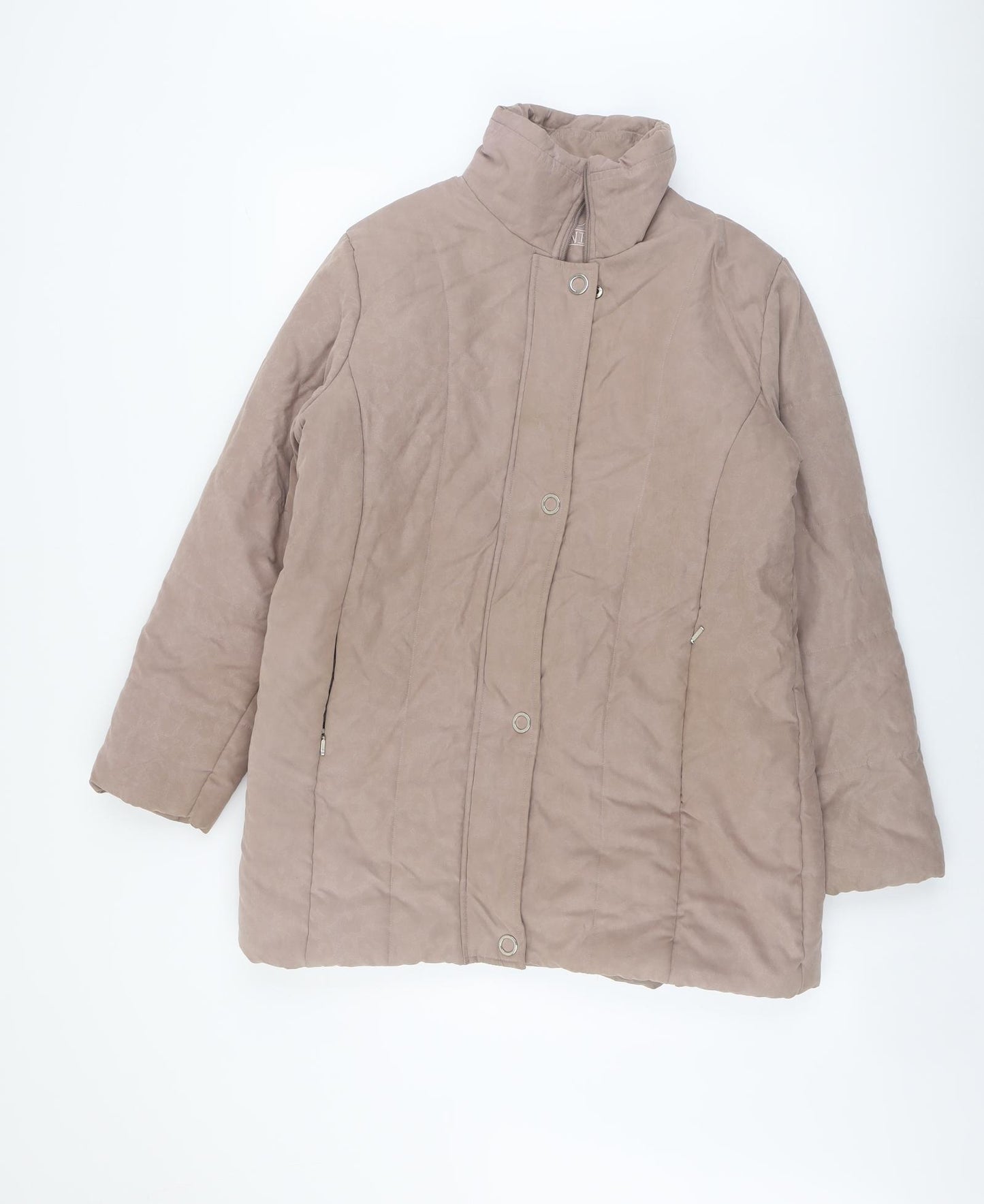 Finesse Womens Beige Jacket Size 14 Zip