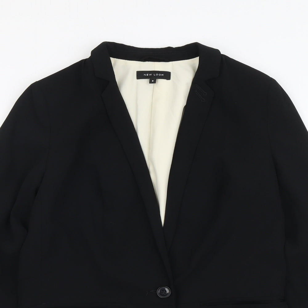 New Look Womens Black Polyester Jacket Blazer Size 8