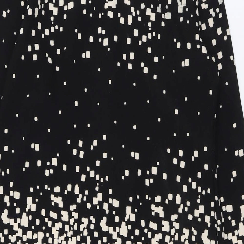 David Nieper Womens Black Geometric Polyester Shift Size 12 Scoop Neck Button