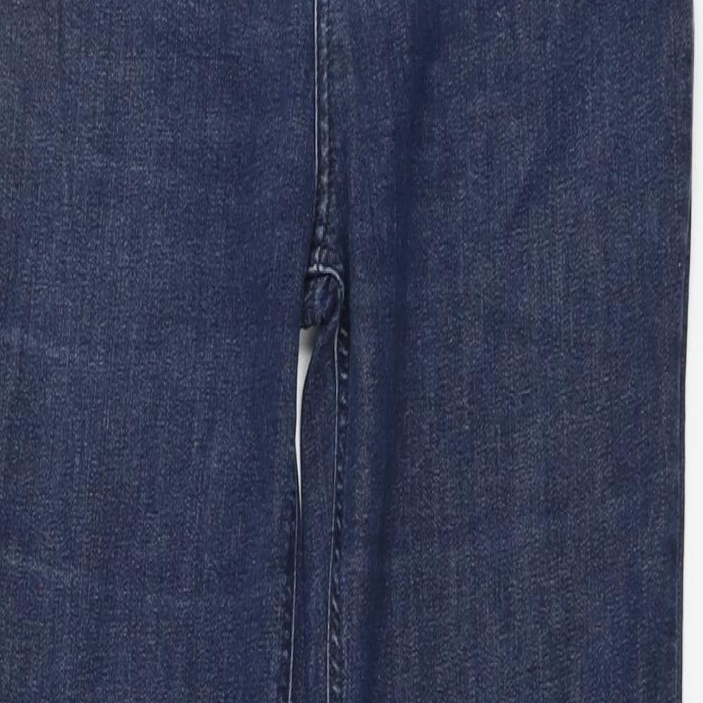 Per Una Womens Blue Cotton Mom Jeans Size 10 L28 in Regular Button