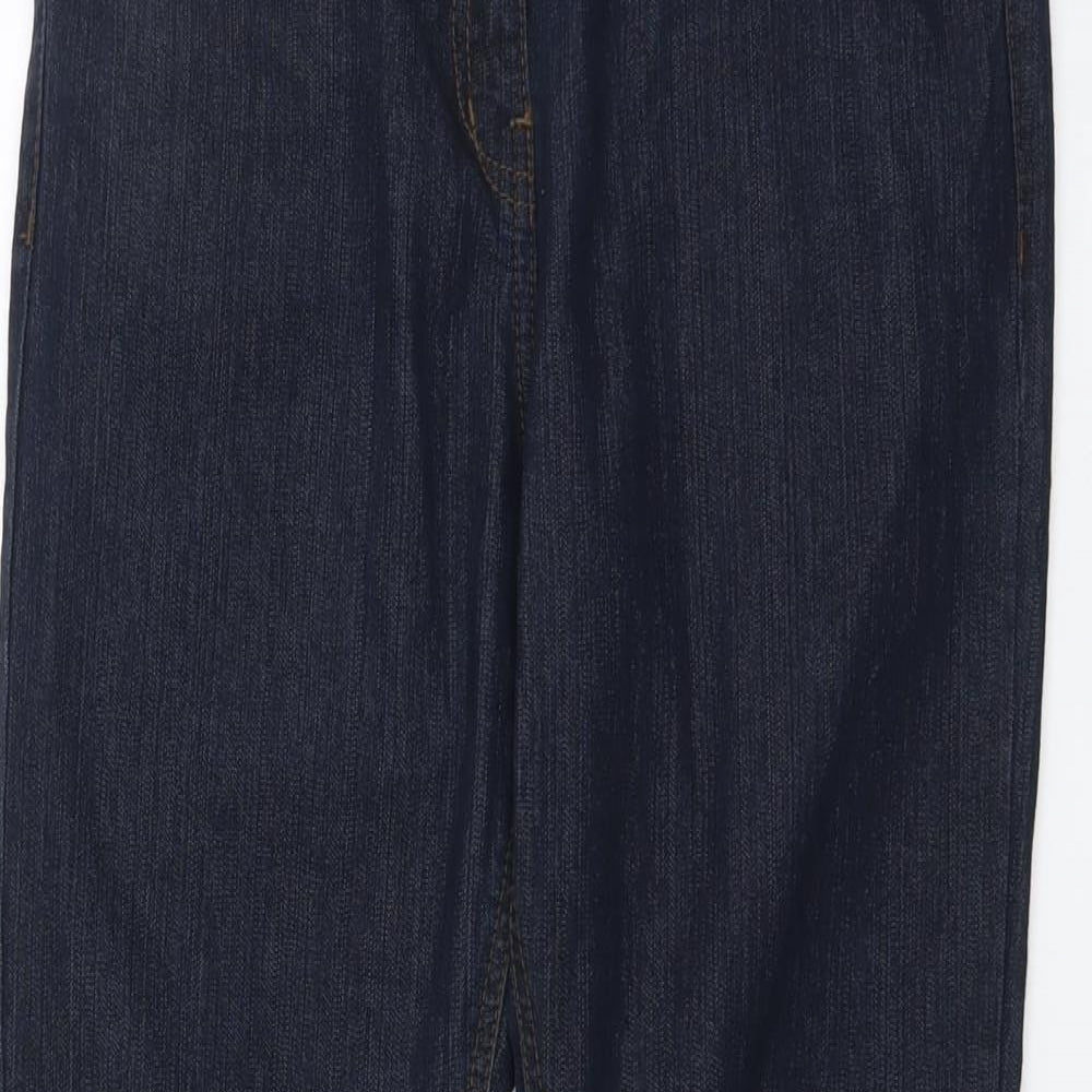 George Womens Blue Cotton Bootcut Jeans Size 12 L28 in Regular Button