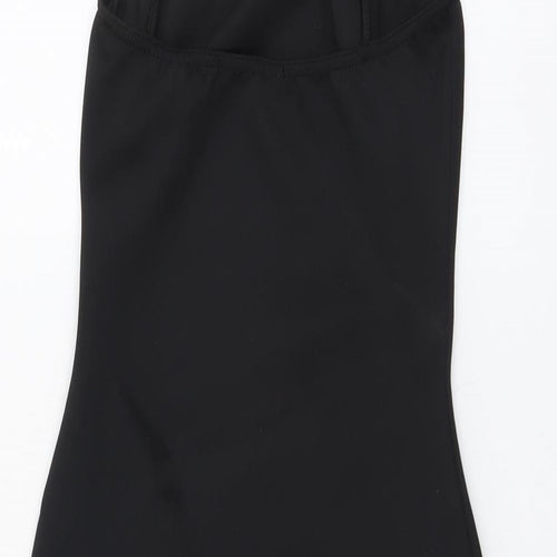 Missguided Womens Black Polyester Bodycon Size 8 Square Neck Pullover - Lace Side Split
