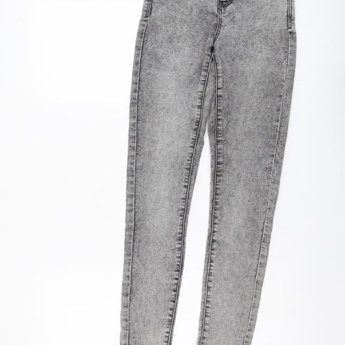 Denim & Co. Womens Grey Cotton Skinny Jeans Size 4XL L28 in Regular Button