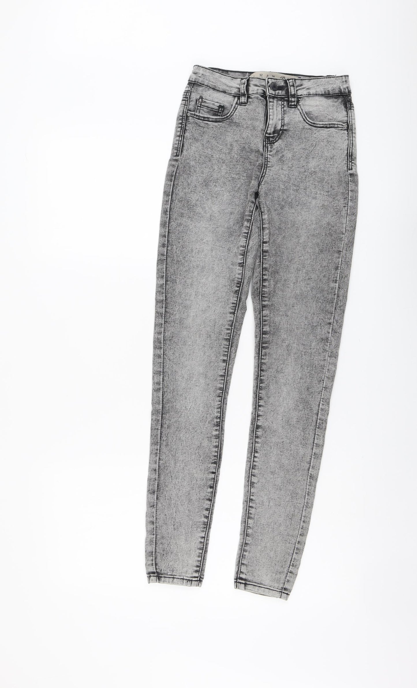 Denim & Co. Womens Grey Cotton Skinny Jeans Size 4XL L28 in Regular Button
