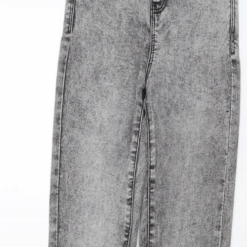 Denim & Co. Womens Grey Cotton Skinny Jeans Size 4XL L28 in Regular Button