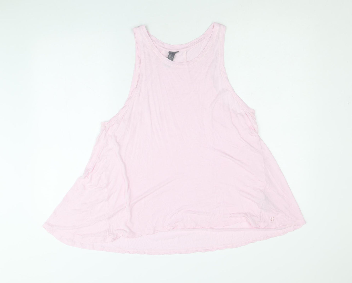 Sweaty Betty Womens Pink Viscose Basic Tank Size L Scoop Neck Pullover