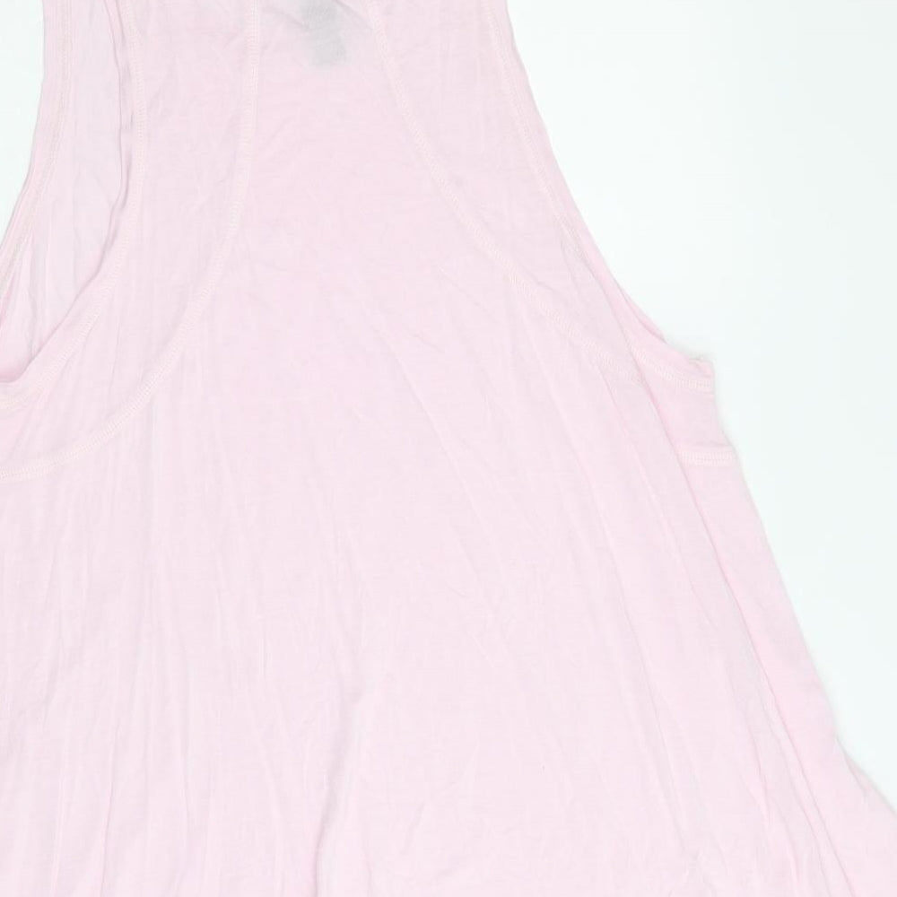 Sweaty Betty Womens Pink Viscose Basic Tank Size L Scoop Neck Pullover
