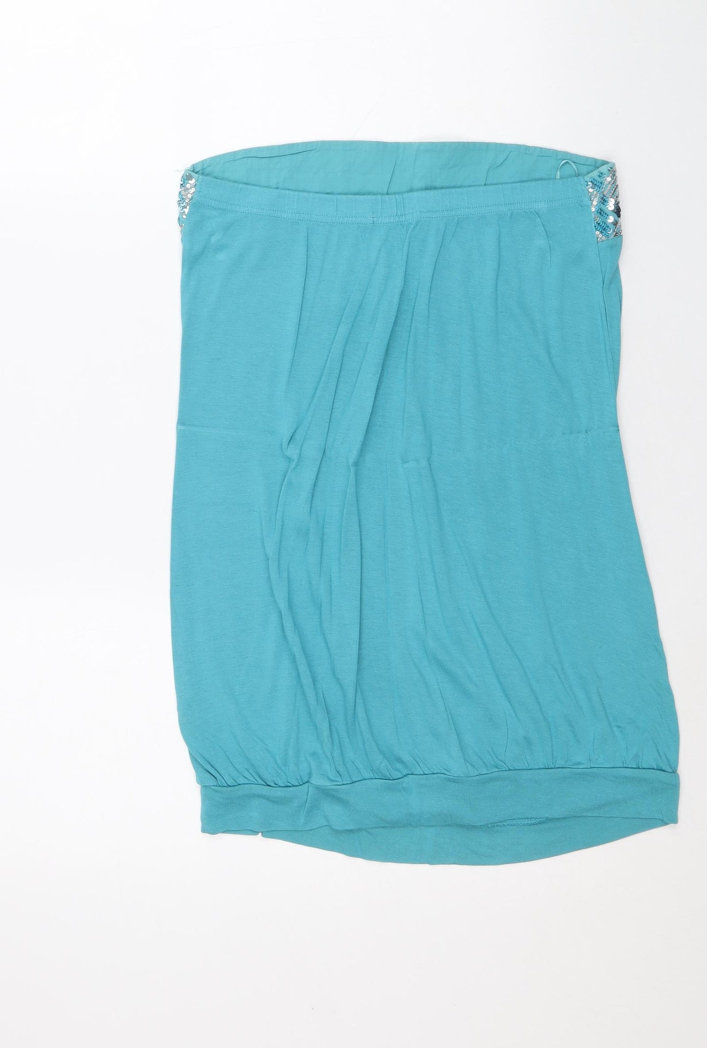 George Womens Blue Viscose Basic Tank Size 12 Scoop Neck