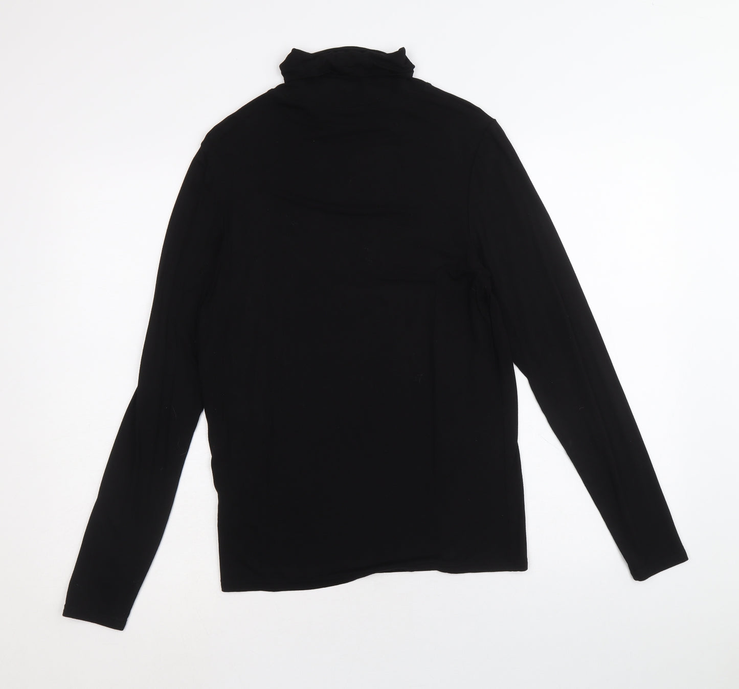 Papaya Womens Black Viscose Basic Blouse Size 12 Roll Neck