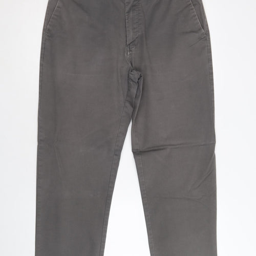 Blue Harbour Mens Grey Cotton Trousers Size 34 in Regular Zip