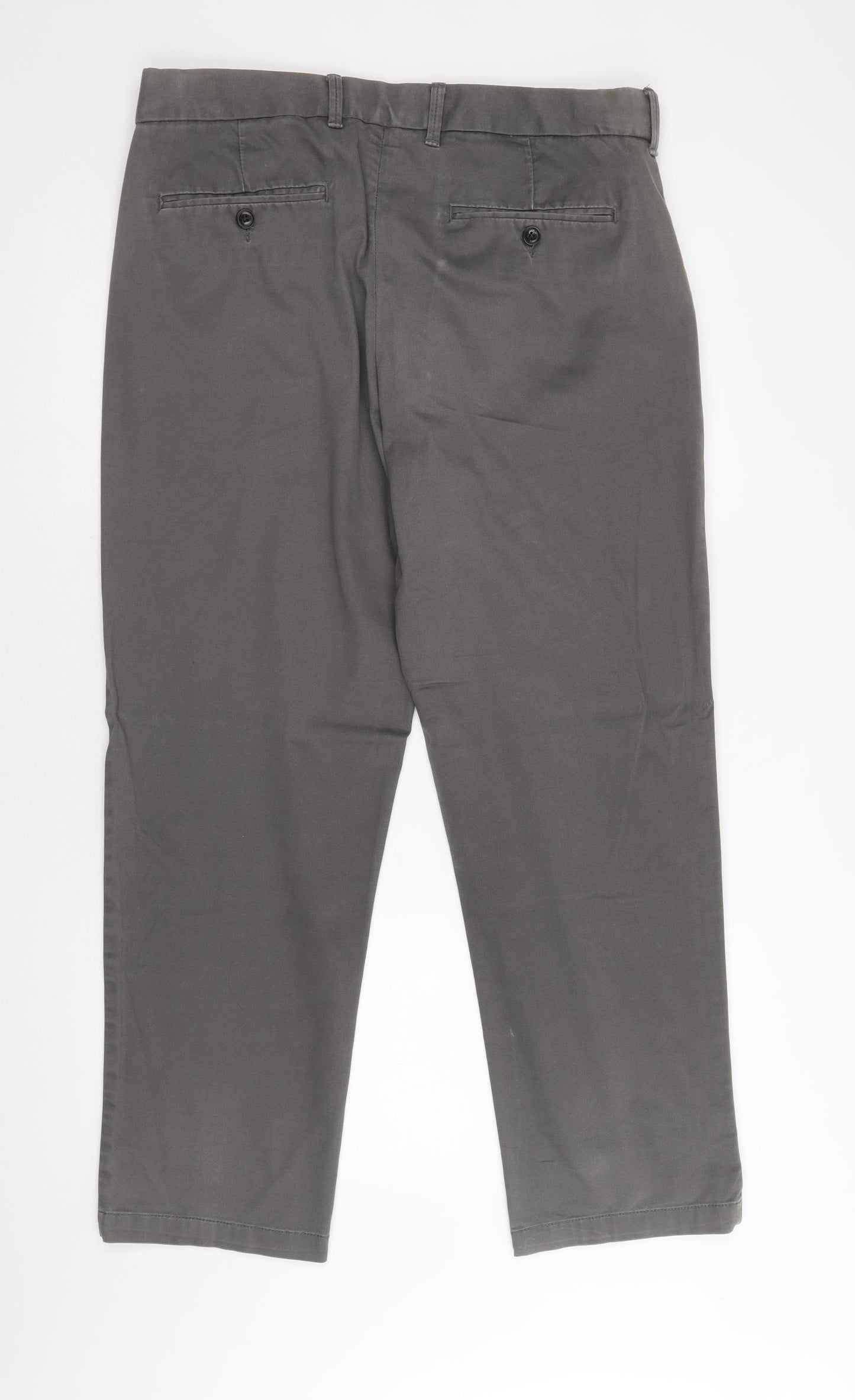 Blue Harbour Mens Grey Cotton Trousers Size 34 in Regular Zip