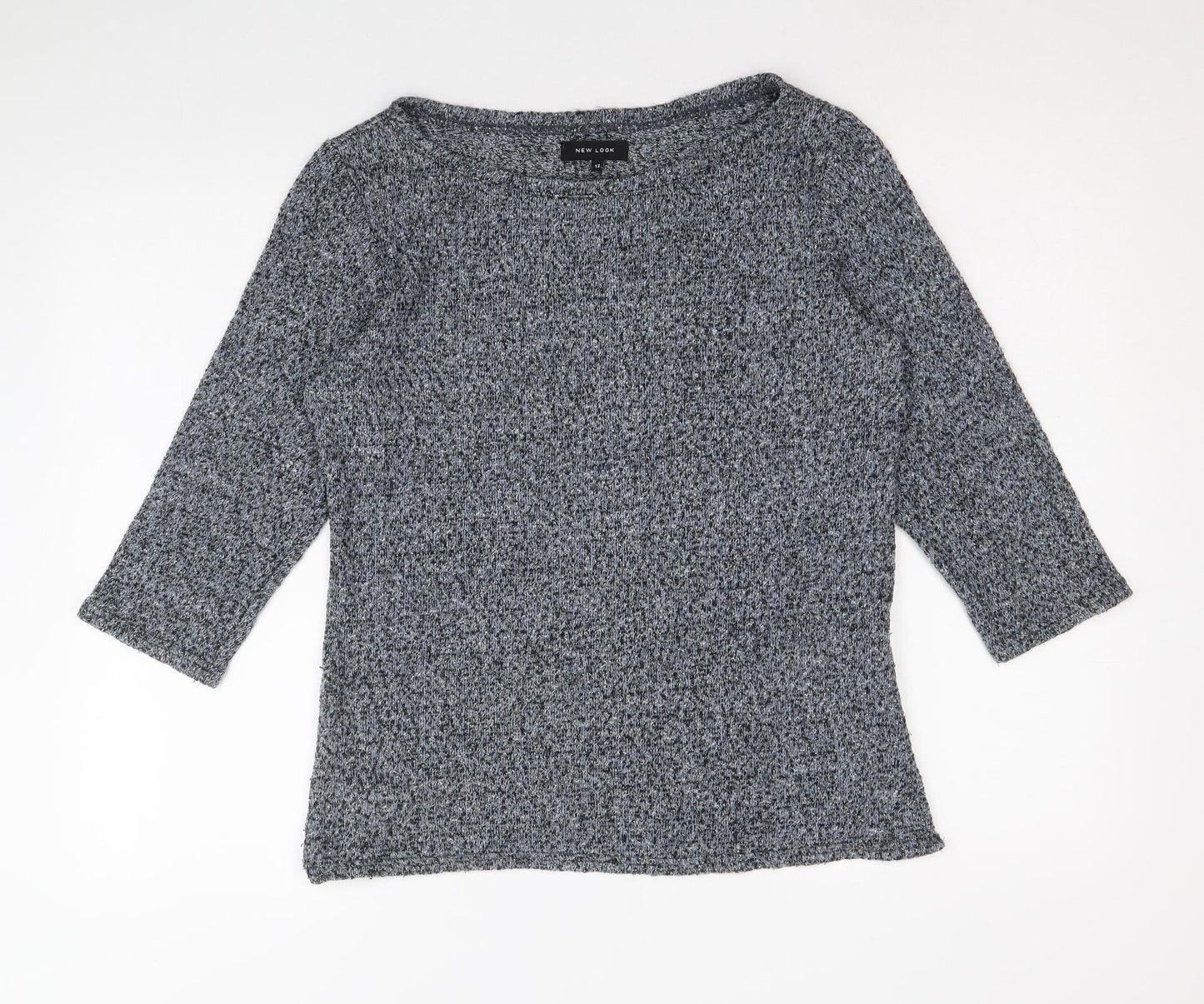 New Look Womens Blue Boat Neck Polyester Pullover Jumper Size 12