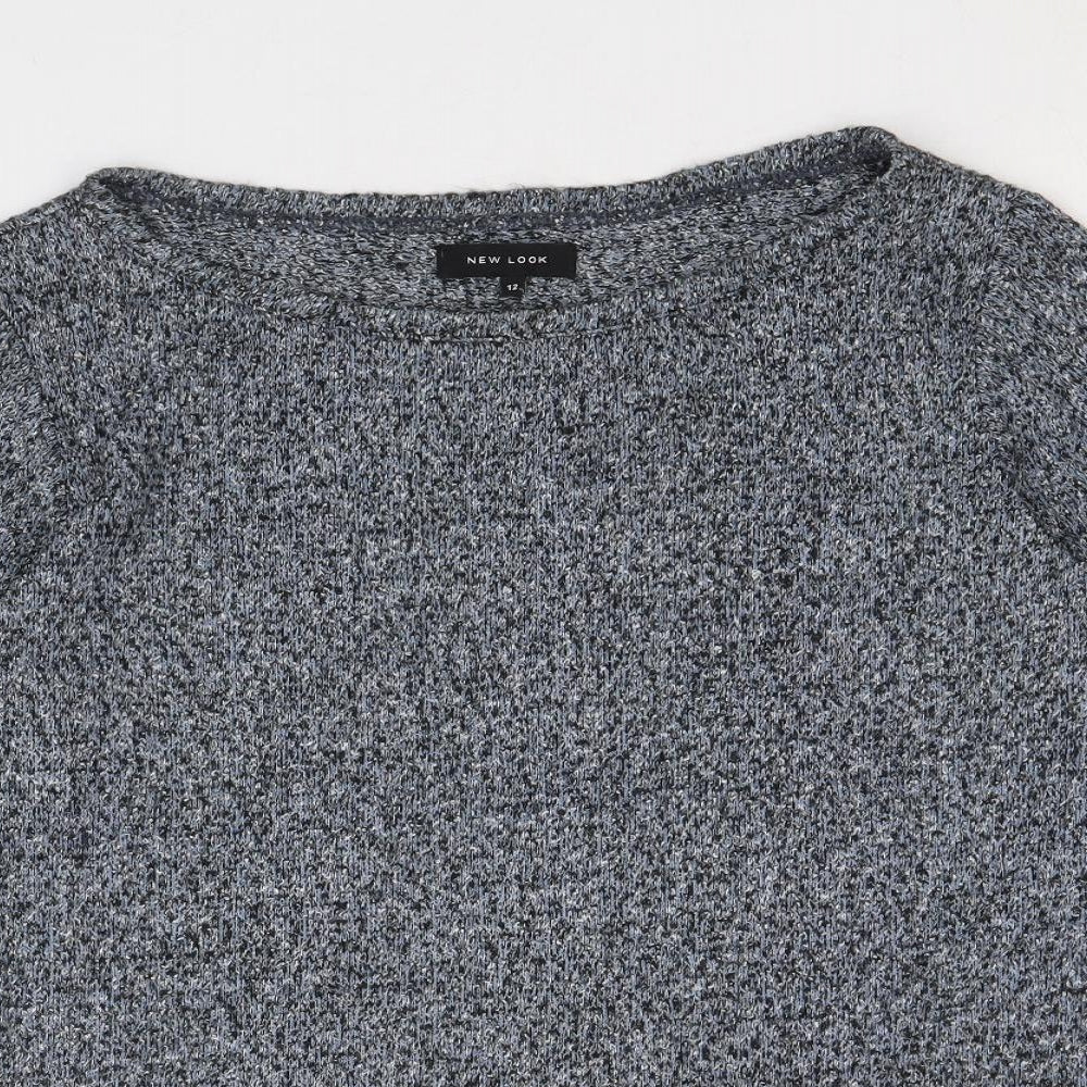 New Look Womens Blue Boat Neck Polyester Pullover Jumper Size 12