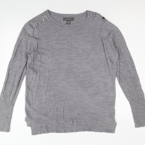 Primark Womens Grey Round Neck Acrylic Pullover Jumper Size M