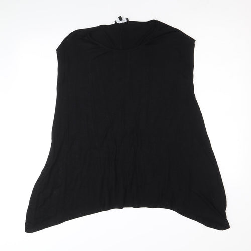 New Look Womens Black Viscose Basic Tank Size 10 Round Neck