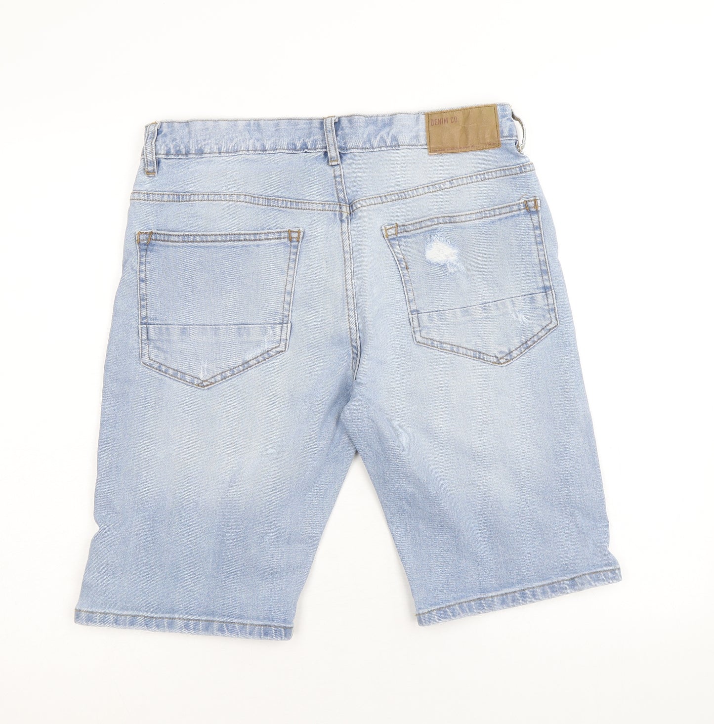 Denim & Co. Mens Blue Cotton Bermuda Shorts Size 32 in Regular Button