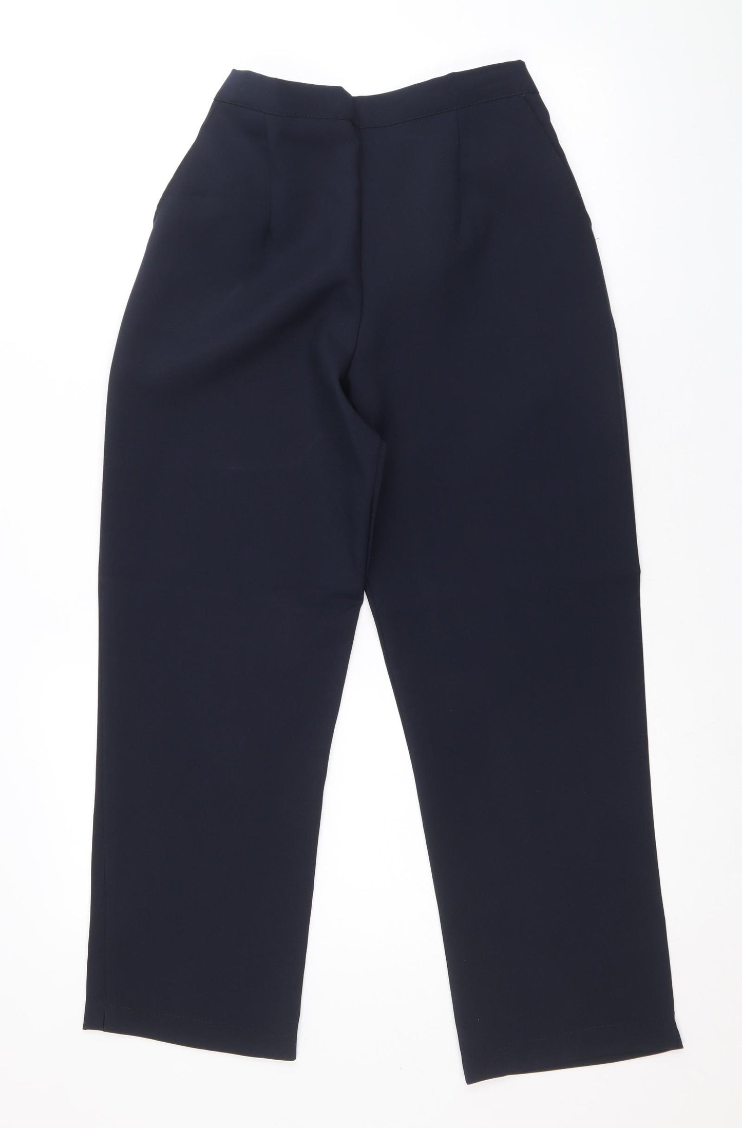 Preworn Womens Blue Polyester Trousers Size 10 Regular