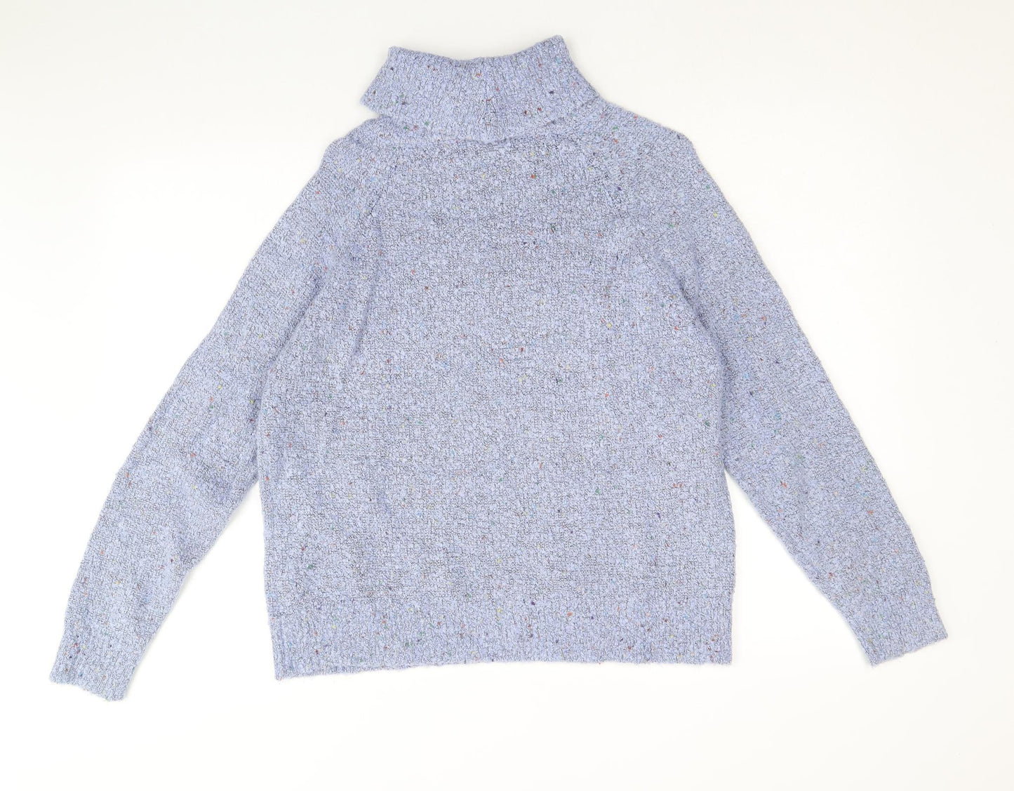 M&Co Womens Blue Roll Neck Acrylic Pullover Jumper Size 18