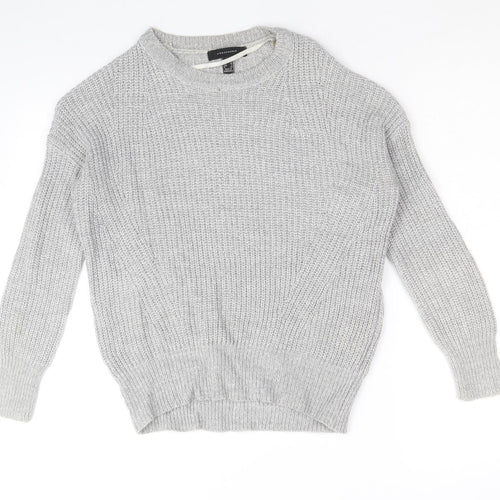 Atmosphere Womens Grey Round Neck Acrylic Pullover Jumper Size 8
