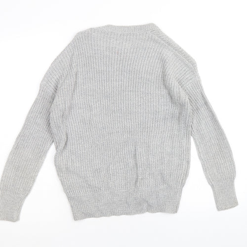 Atmosphere Womens Grey Round Neck Acrylic Pullover Jumper Size 8