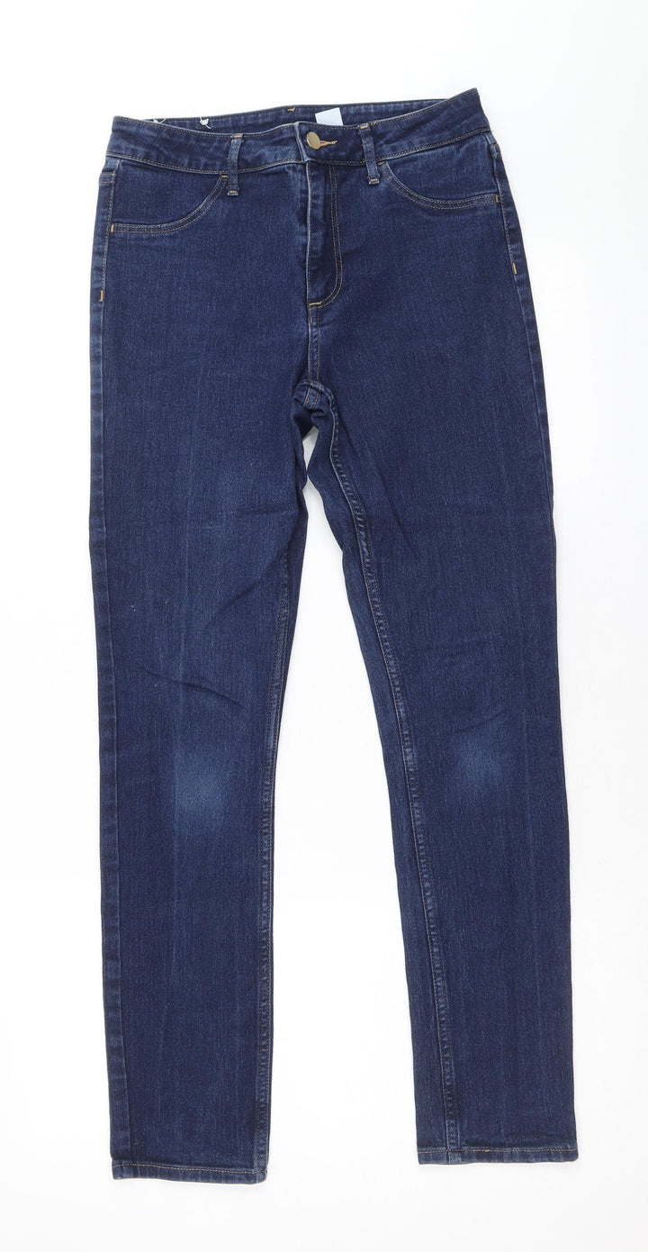 &Denim Womens Blue Cotton Straight Jeans Size 28 in Regular Zip