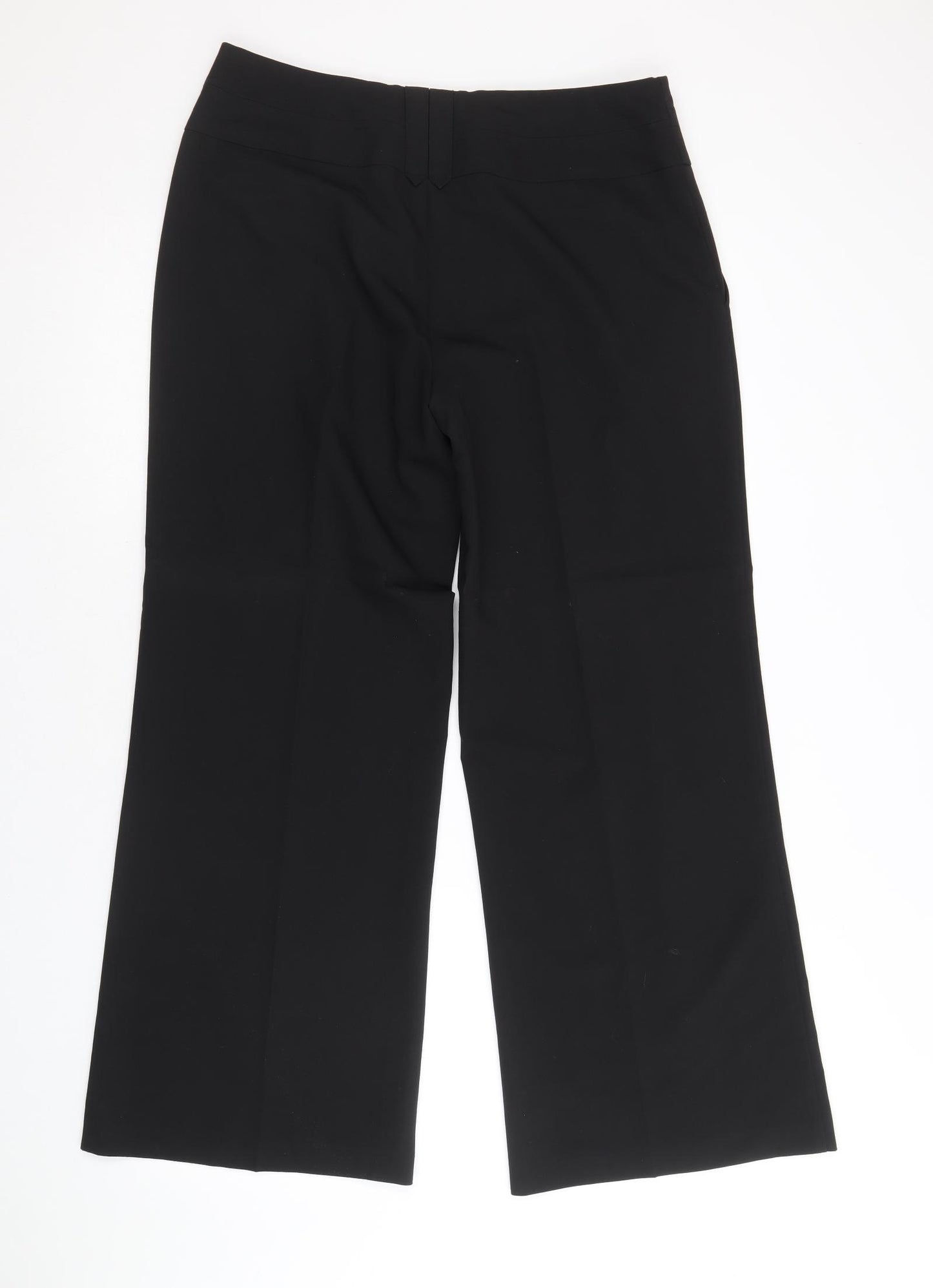 Dorothy Perkins Womens Black Polyester Trousers Size 12 Regular Zip