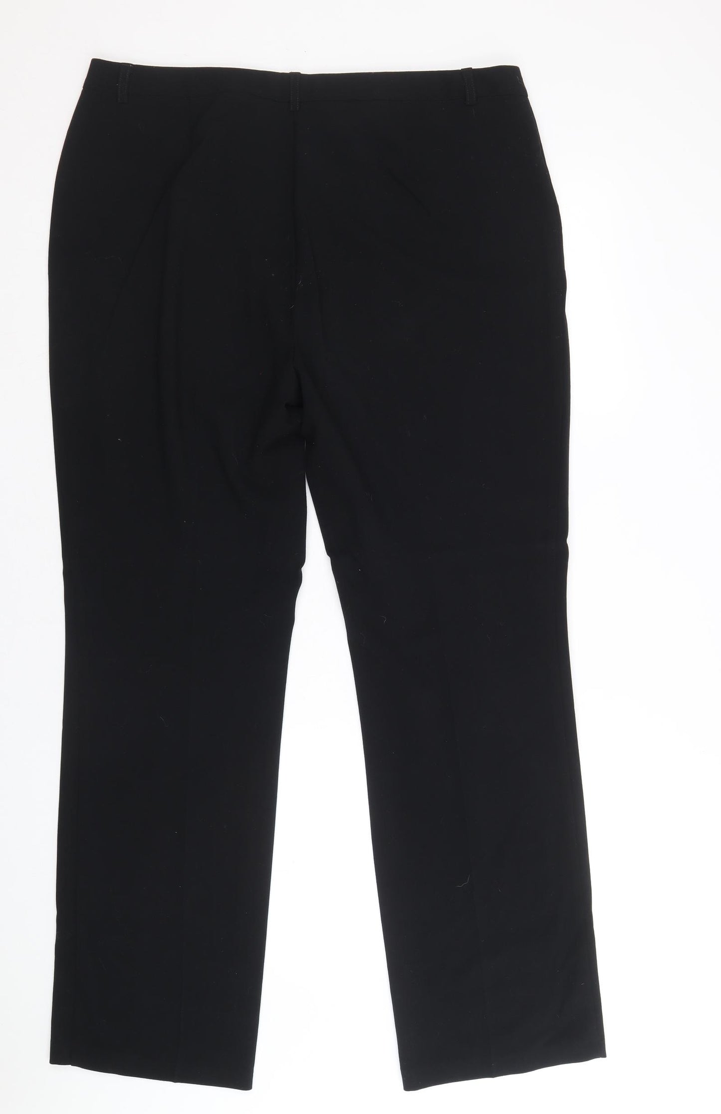 Marks and Spencer Womens Black Polyester Trousers Size 14 Regular Zip