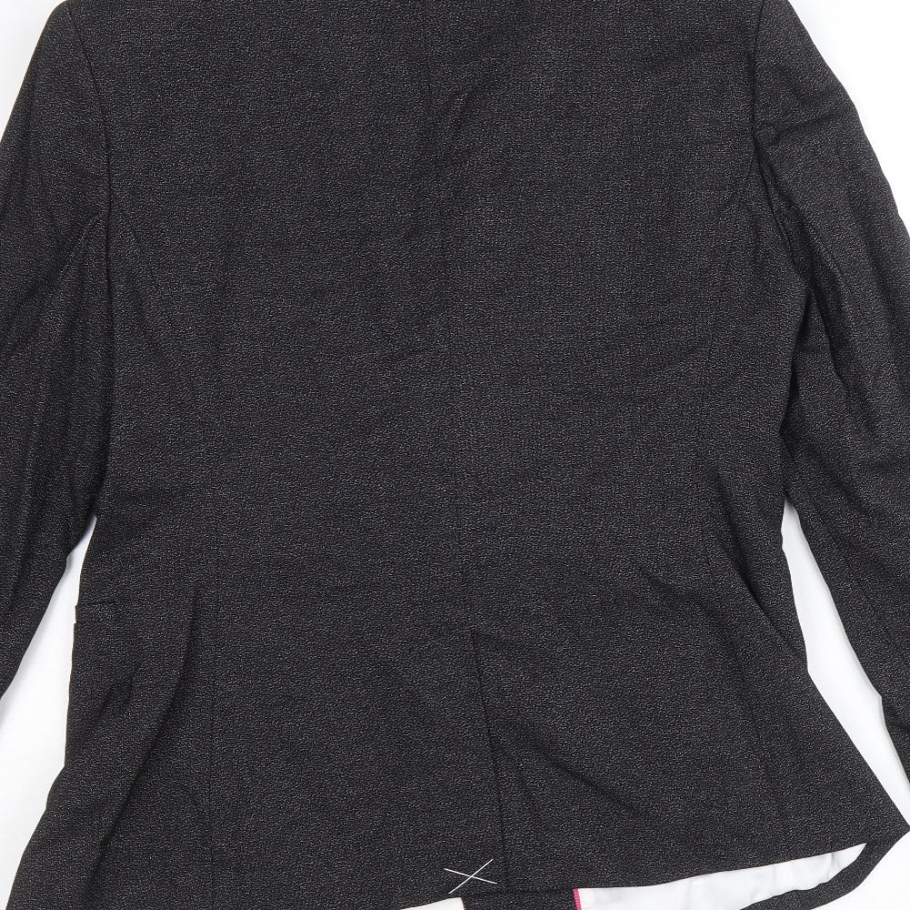 NEXT Womens Black Polyester Jacket Blazer Size 12