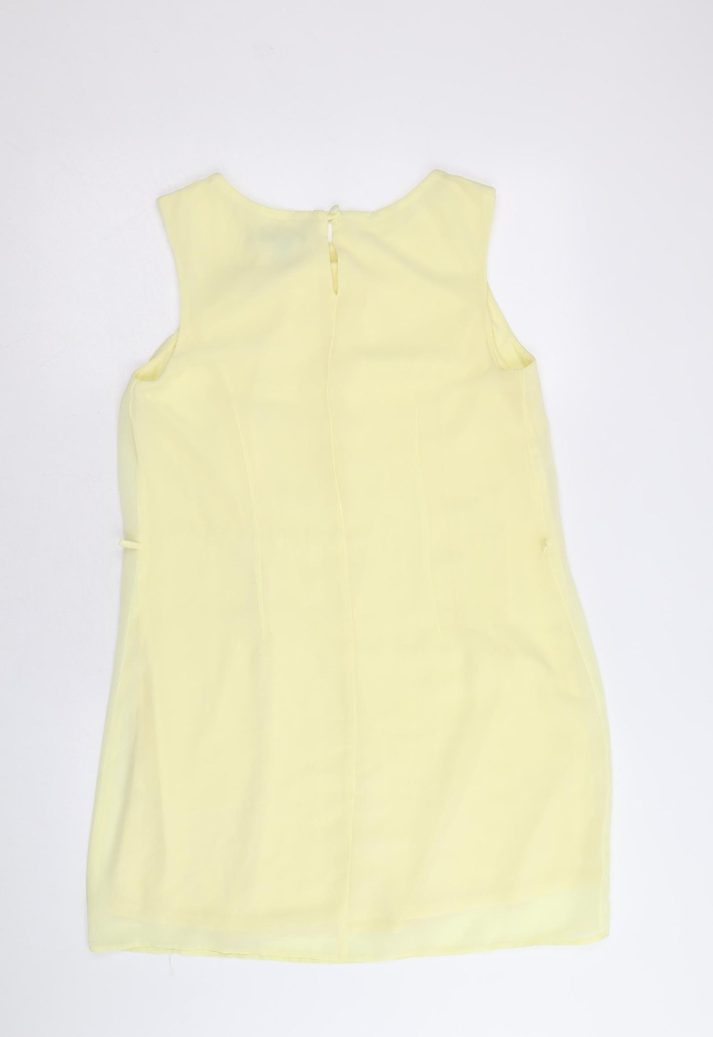 Atmosphere Womens Yellow Polyester A-Line Size 12 Round Neck Button