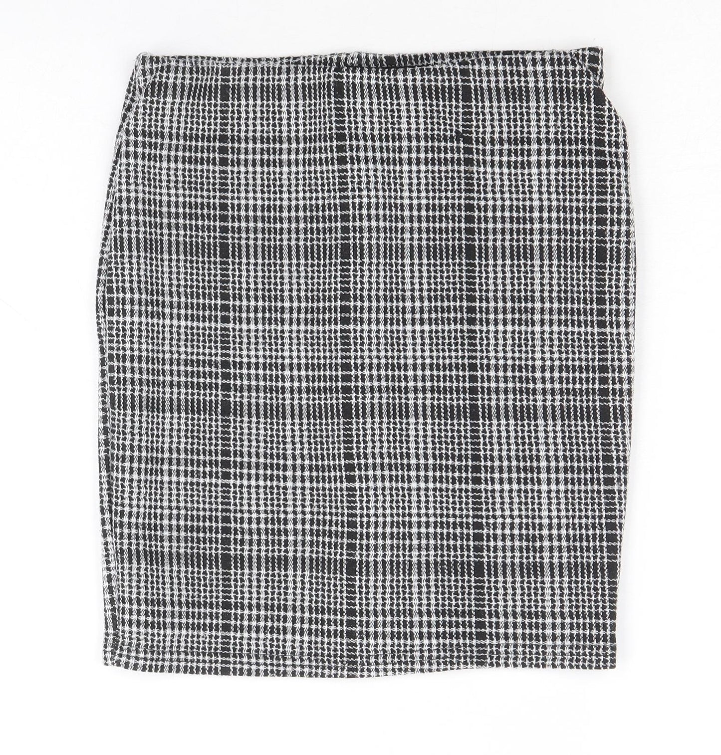 Primark Womens Black Plaid Polyester Straight & Pencil Skirt Size 4