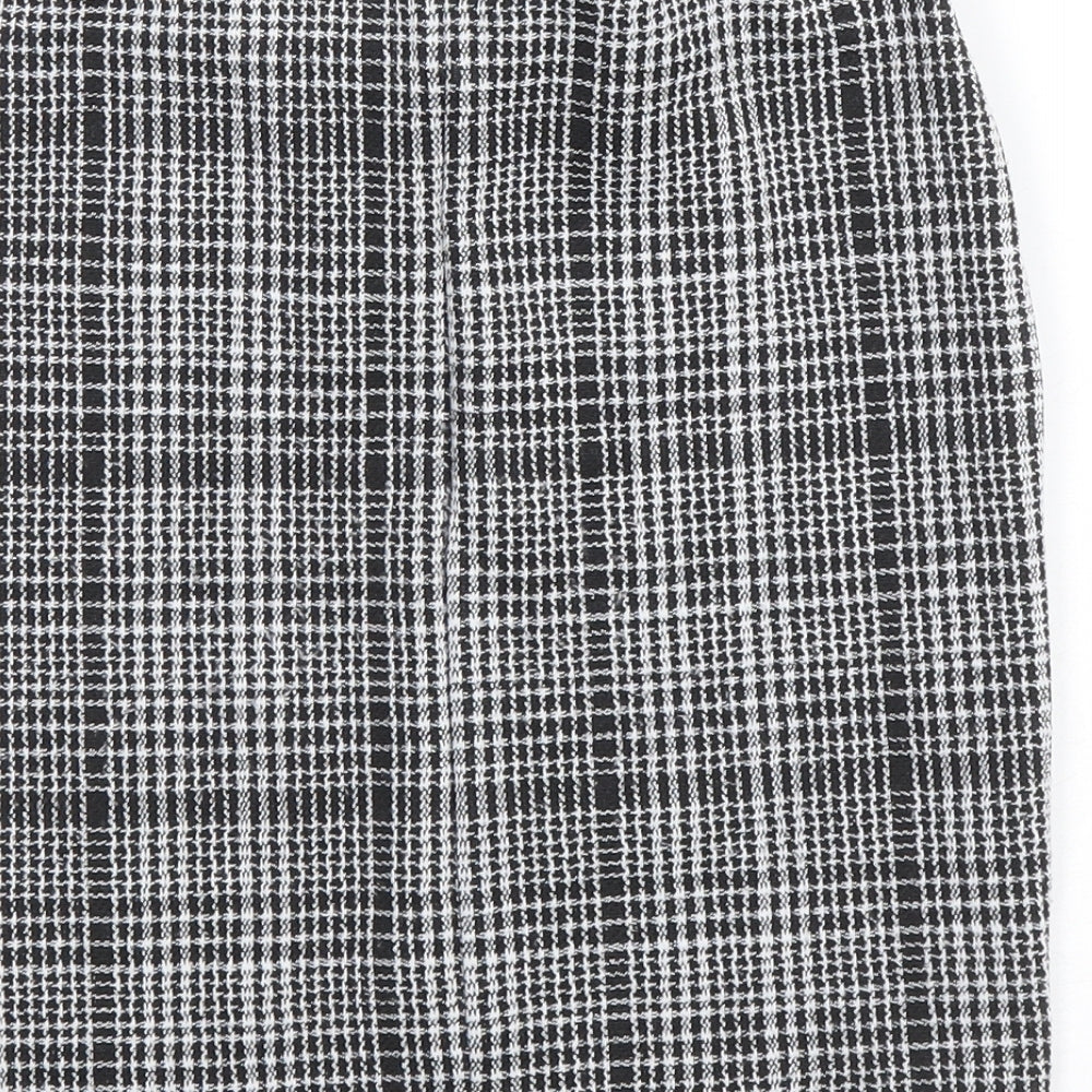 Primark Womens Black Plaid Polyester Straight & Pencil Skirt Size 4