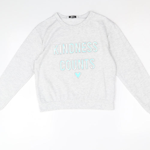 New Look Womens Grey Polyester Pullover Sweatshirt Size S Pullover - Kindess Counts