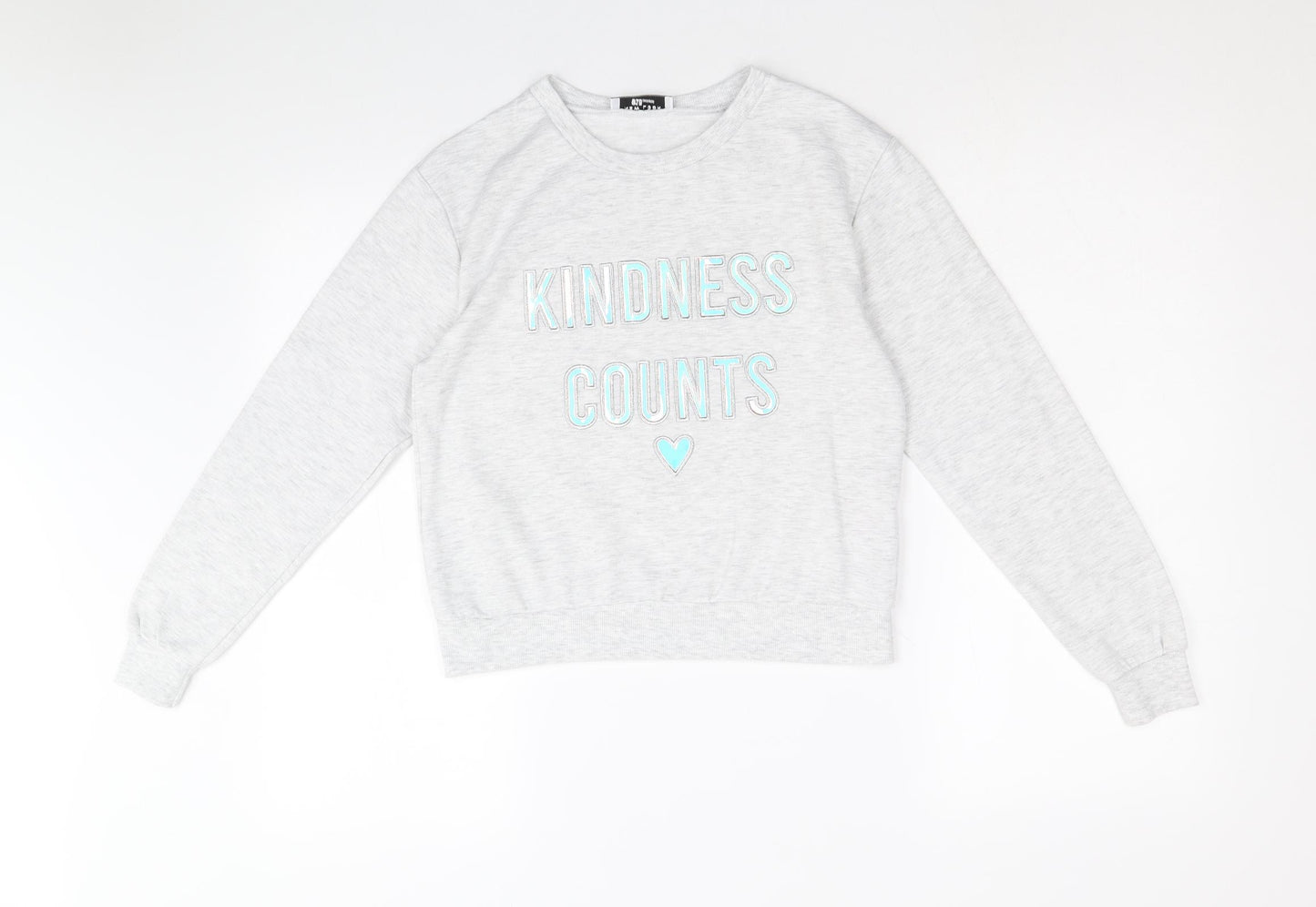 New Look Womens Grey Polyester Pullover Sweatshirt Size S Pullover - Kindess Counts